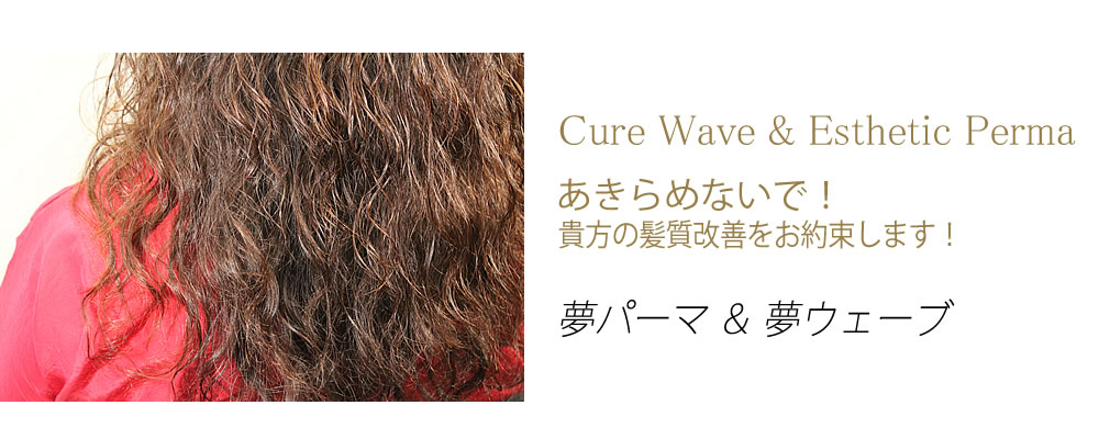 夢パーマ＆夢ウェーブ。あきらめないで！貴女の髪質改善をお約束します！